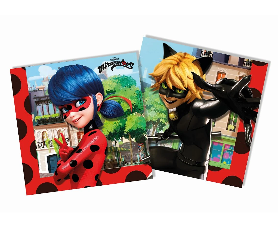 Paper napkins Miraculous Zag, 33x33 cm, 20 pcs