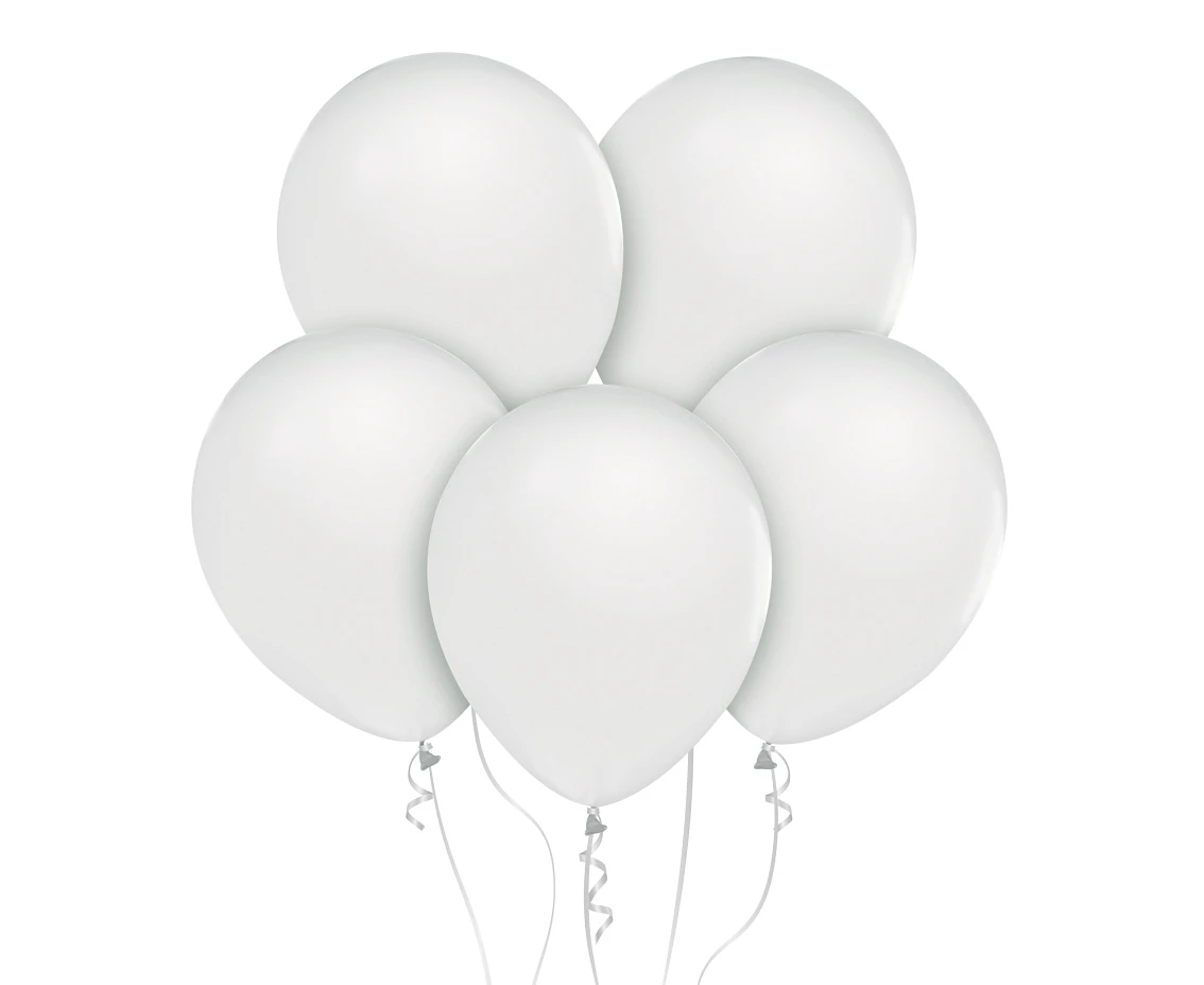 Balloons B&C 12", metallic white, 50pcs