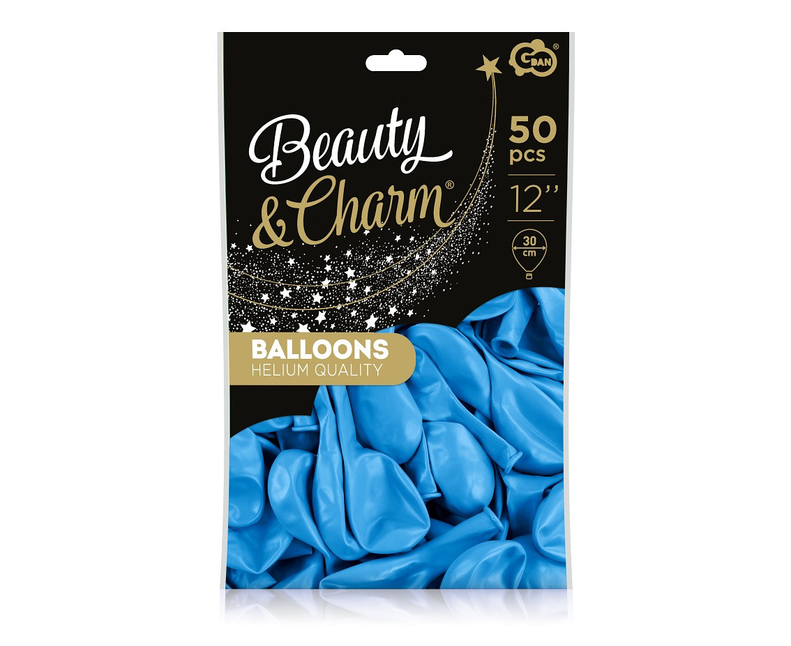 Balloons B&C 12", metallic light blue, 50pcs