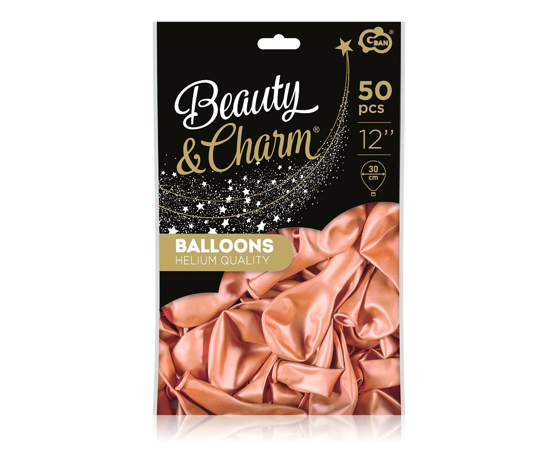 Balloons B&C 12", metallic rose-gold, 50pcs