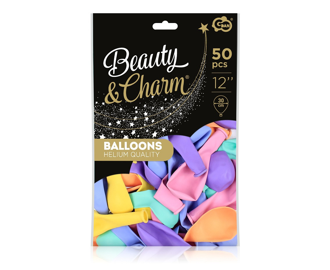 Balloons B&C 12", macaron mix, 50pcs