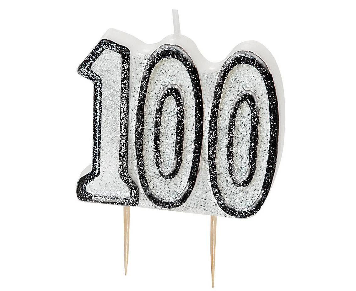 Pick candle Glitz 100, black