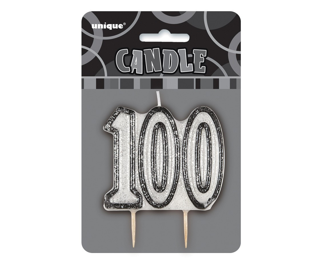 Pick candle Glitz 100, black