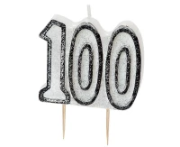 Pick candle Glitz 100, black