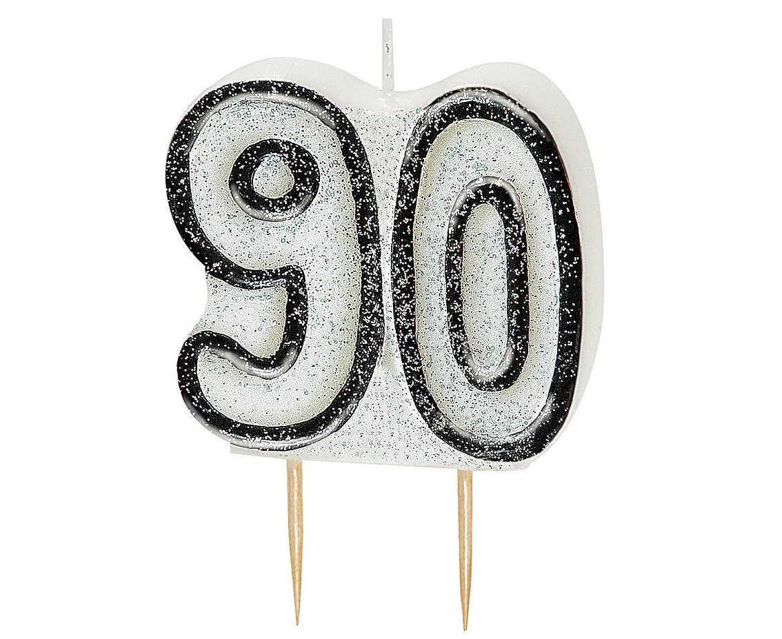 Pick candle Glitz 90, black