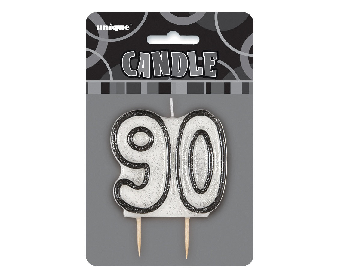 Pick candle Glitz 90, black