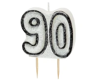Pick candle Glitz 90, black