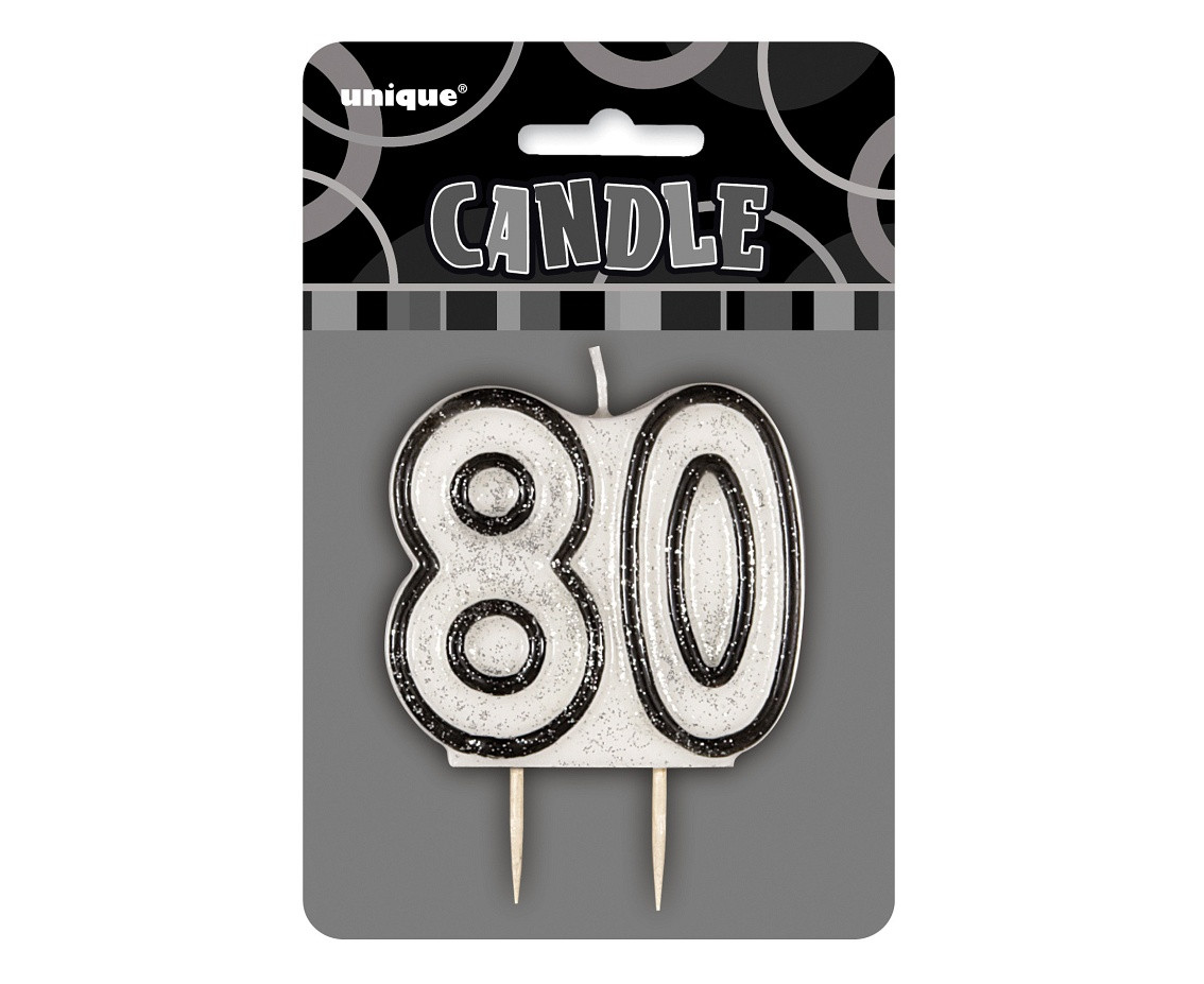Pick candle Glitz 80, black