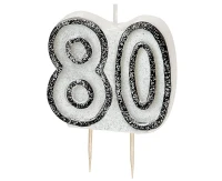 Pick candle Glitz 80, black