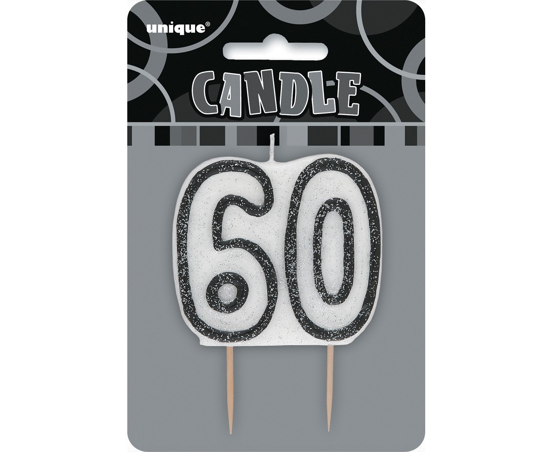 Pick candle Glitz 60, black