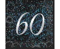 Paper napkins Glitz 60, 33x33 cm, blue, 16 pcs