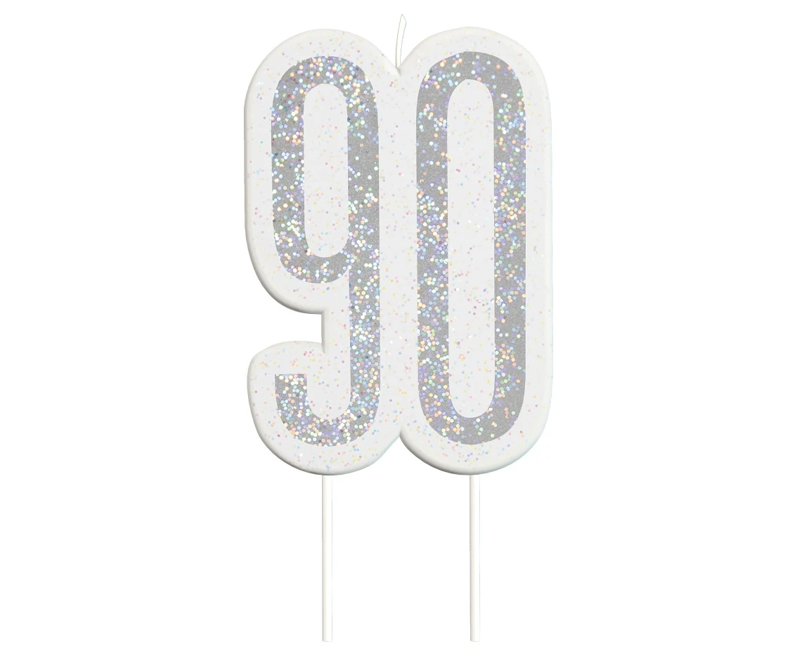 Pick candle Glitz 90, silver