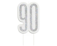 Pick candle Glitz 90, silver