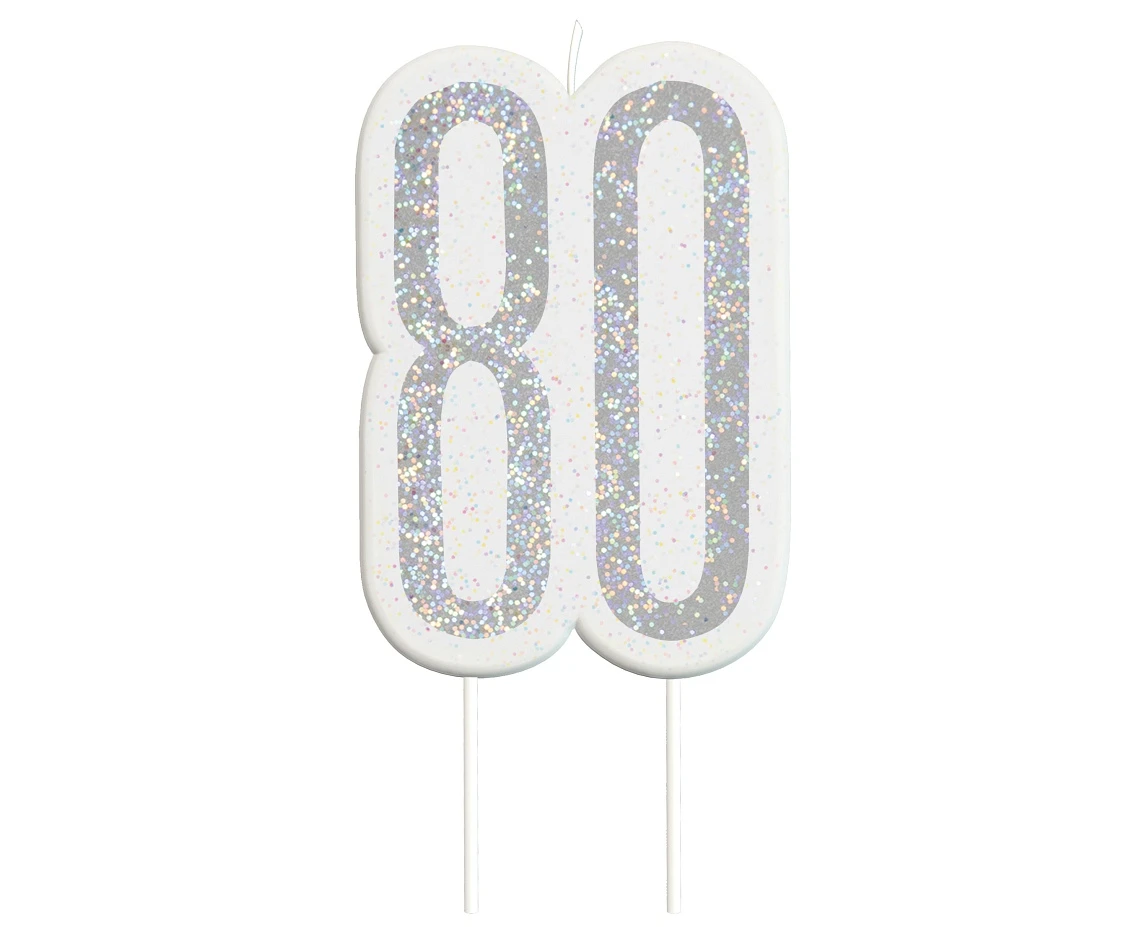 Pick candle Glitz 80, silver
