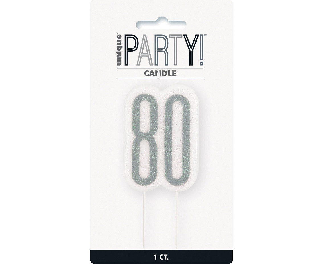 Pick candle Glitz 80, silver