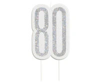Pick candle Glitz 80, silver