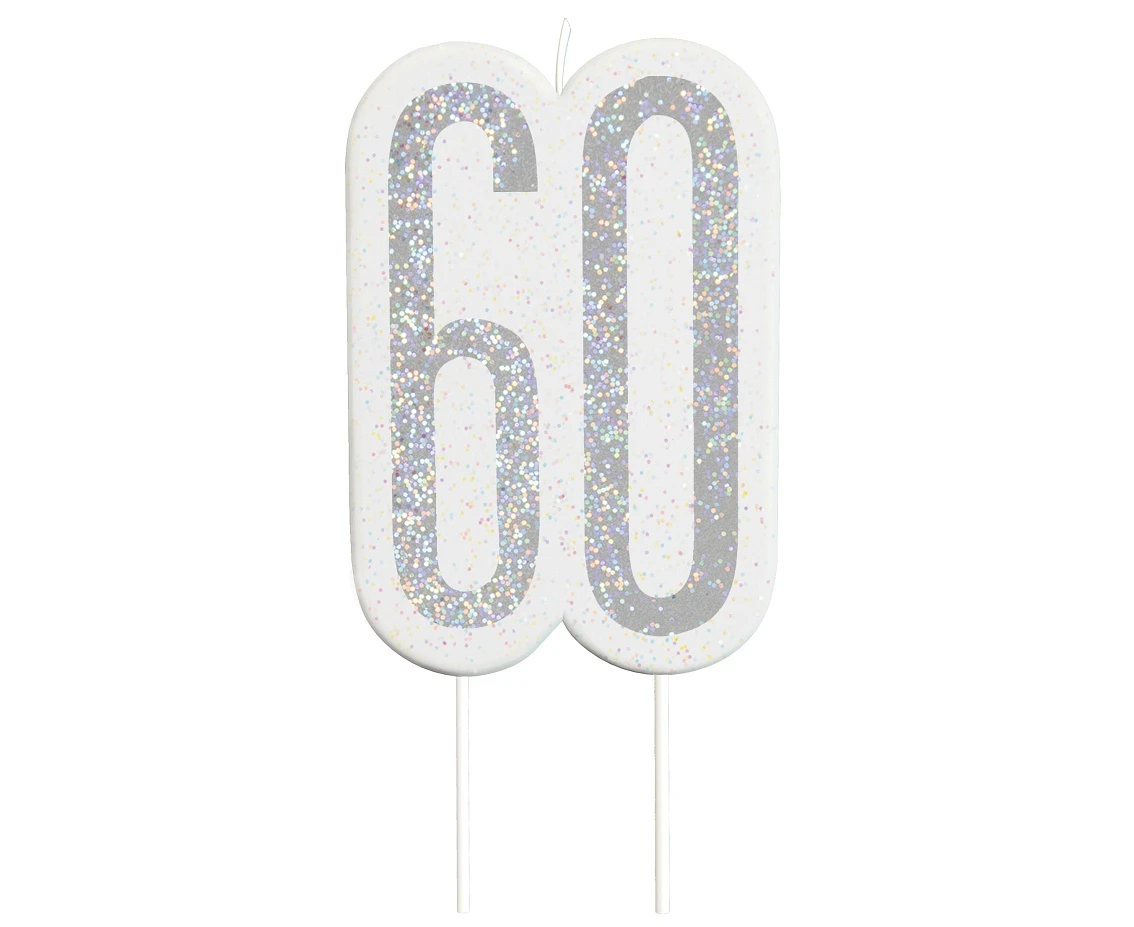 Pick candle Glitz 60, silver