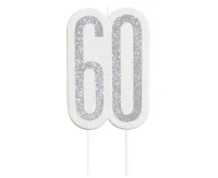Pick candle Glitz 60, silver