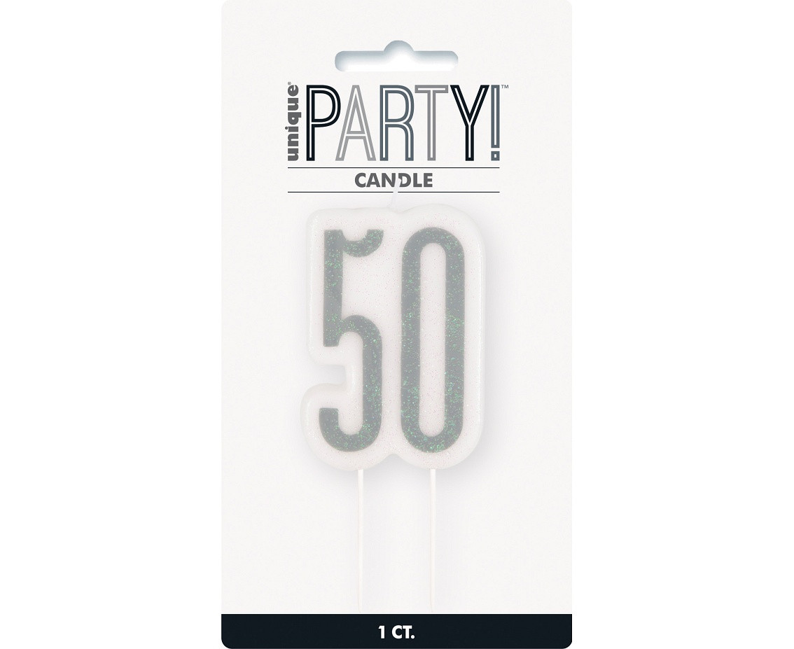 Pick candle Glitz 50, silver