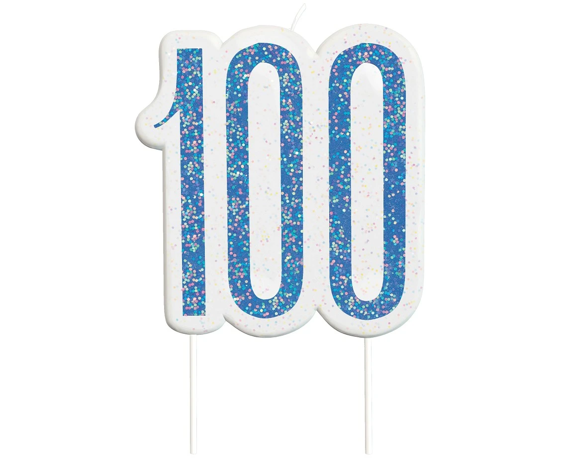 Pick candle Glitz 100, blue