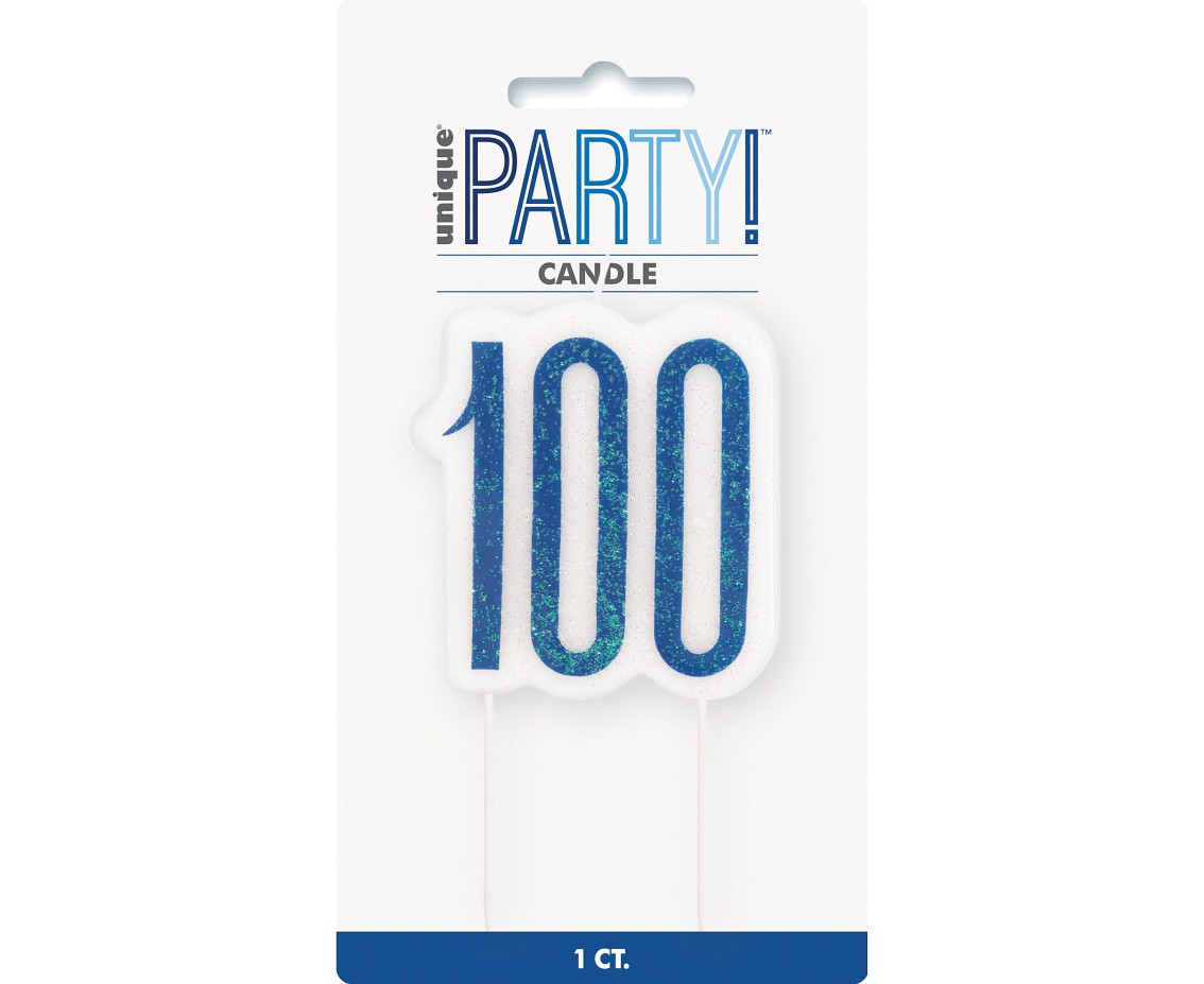 Pick candle Glitz 100, blue