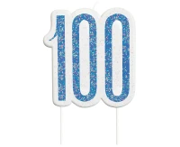 Pick candle Glitz 100, blue