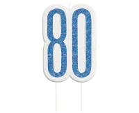 Pick candle Glitz 80, blue
