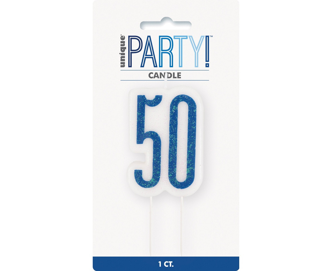 Pick candle Glitz 50, blue