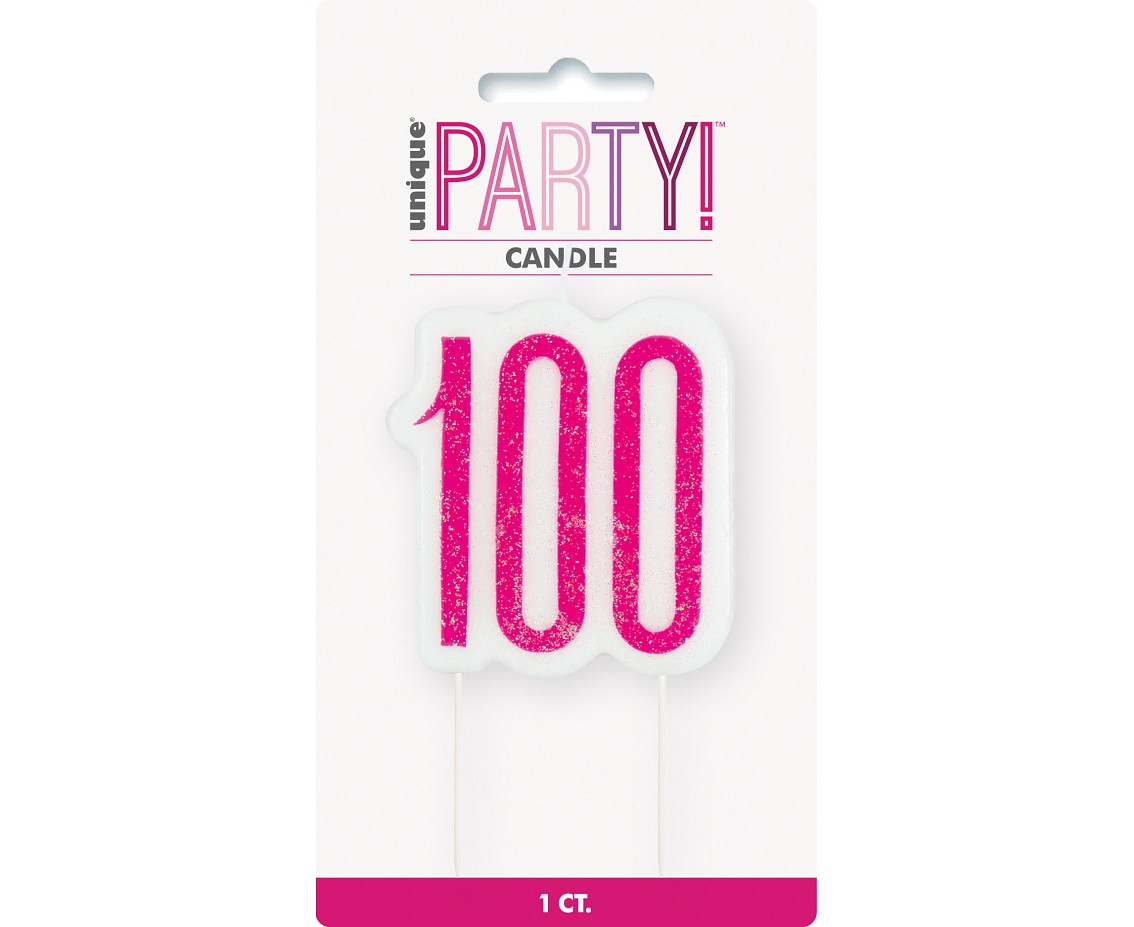 Pick candle Glitz 100, pink