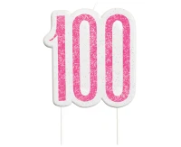 Pick candle Glitz 100, pink