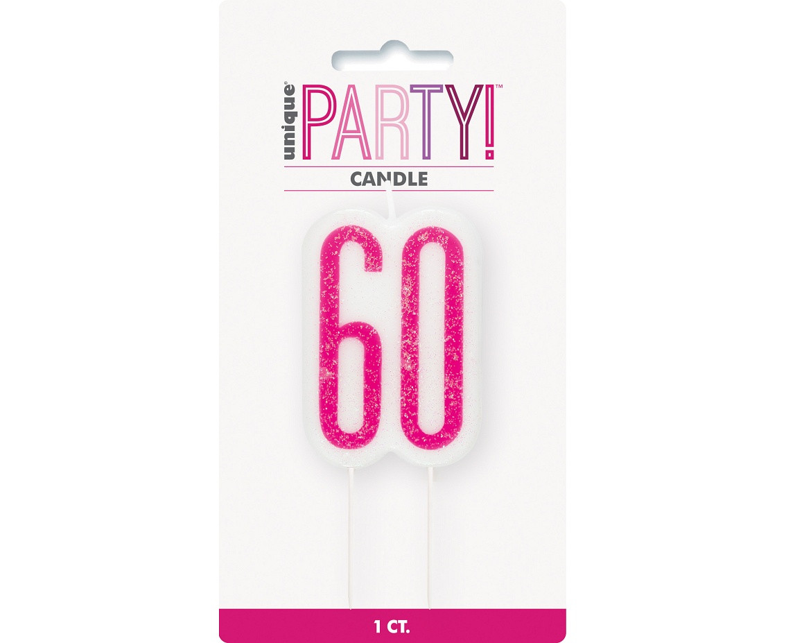 Pick candle Glitz 60, pink