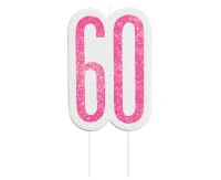 Pick candle Glitz 60, pink