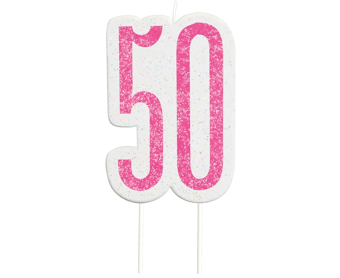 Pick candle Glitz 50, pink