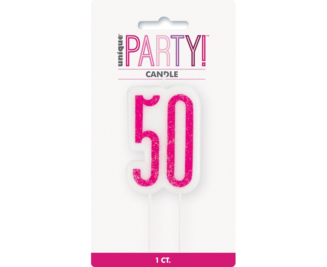 Pick candle Glitz 50, pink