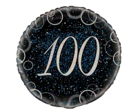 Foil balloon UQ 18" Prism with overprint 100, blue