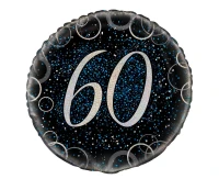 Foil balloon UQ 18" Prism with overprint 60, blue