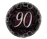 Foil balloon UQ 18" Prism with overprint 90, pink