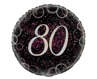 Foil balloon UQ 18" Prism with overprint 80, pink