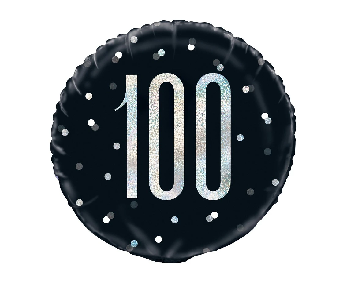 Foil balloon UQ 18" Glitz, dots with overprint 100, black