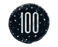 Foil balloon UQ 18" Glitz, dots with overprint 100, black