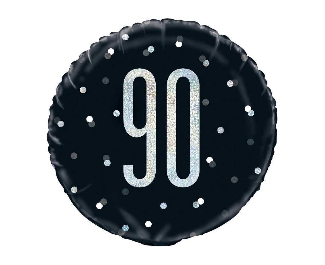 Foil balloon UQ 18" Glitz, dots with overprint 90, black