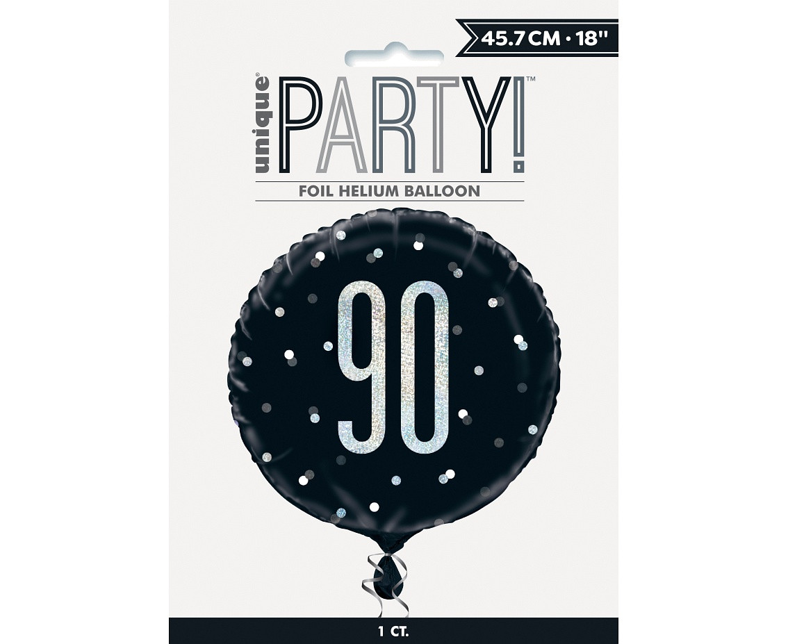 Foil balloon UQ 18" Glitz, dots with overprint 90, black