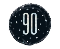 Foil balloon UQ 18" Glitz, dots with overprint 90, black