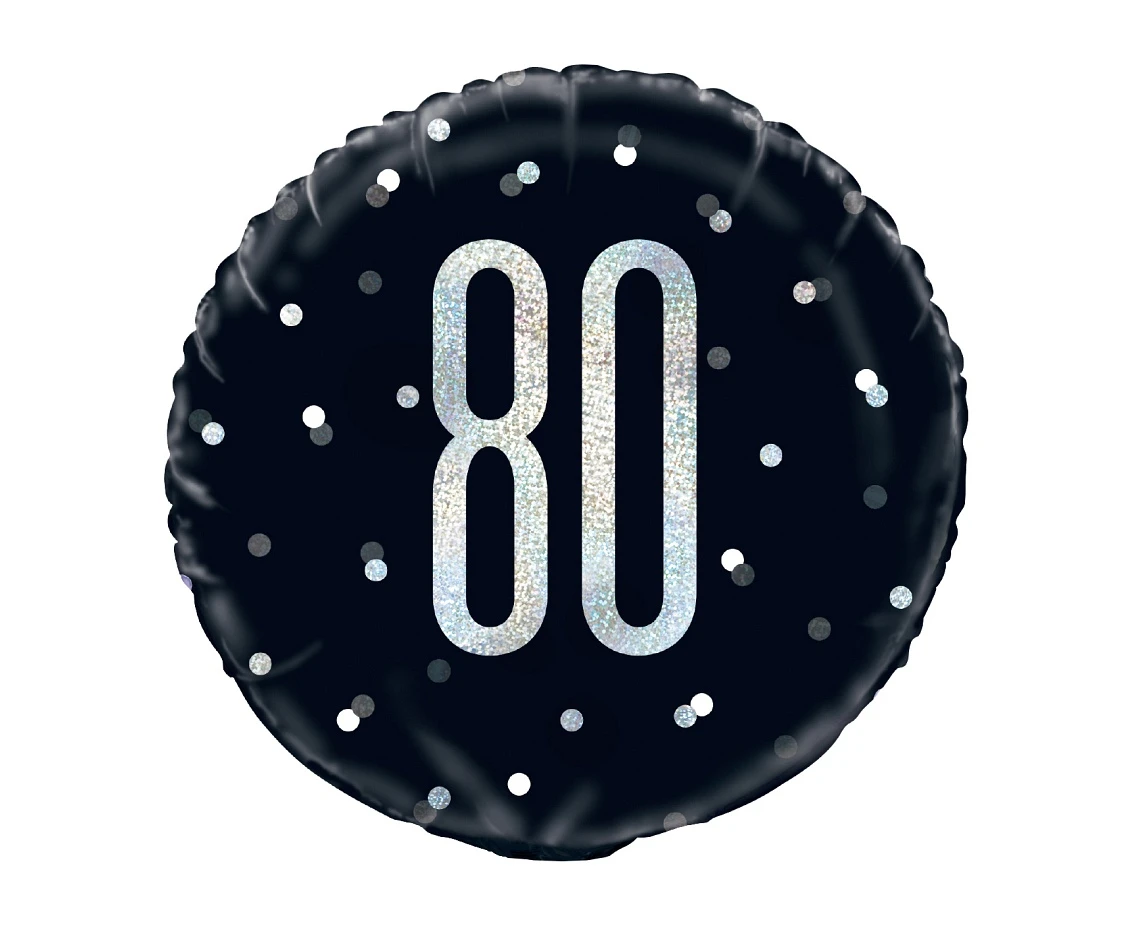 Foil balloon UQ 18" Glitz, dots with overprint 80, black