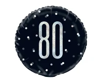Foil balloon UQ 18" Glitz, dots with overprint 80, black