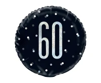 Foil balloon UQ 18" Glitz, dots with overprint 60, black