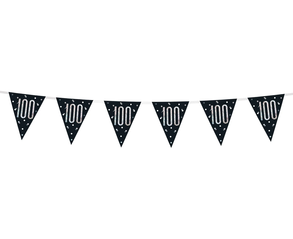 Banner Glitz 100, with flags, black, 274 cm