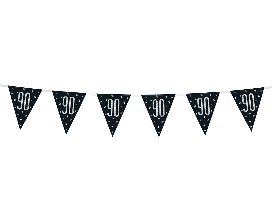 Banner Glitz 90, with flags, black, 274 cm