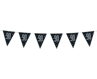 Banner Glitz 90, with flags, black, 274 cm
