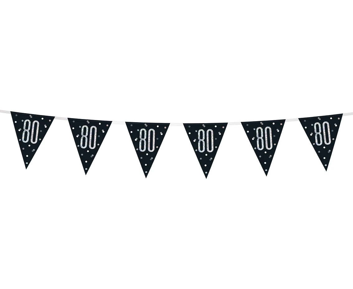 Banner Glitz 80, with flags, black, 274 cm